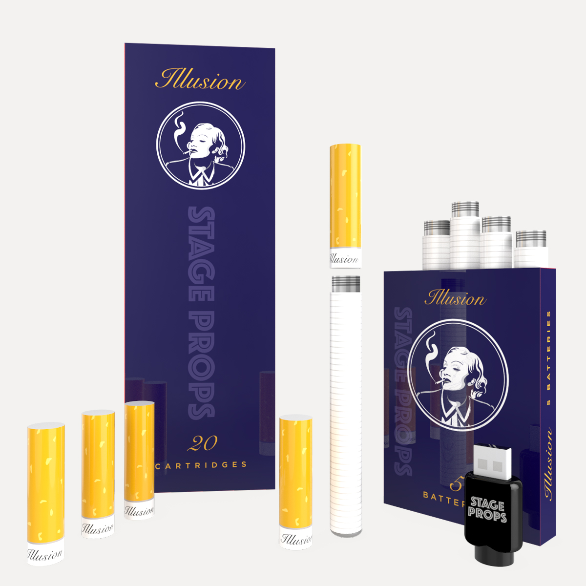 Kit básico de Cigarrillos Falsos para Teatro